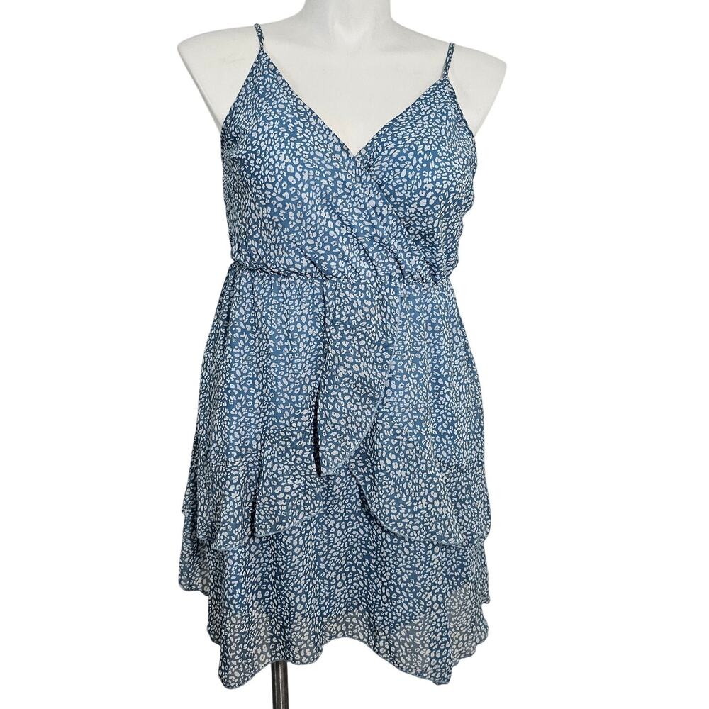 Ecowish Leopard Print Faux Wrap Dress - Size L